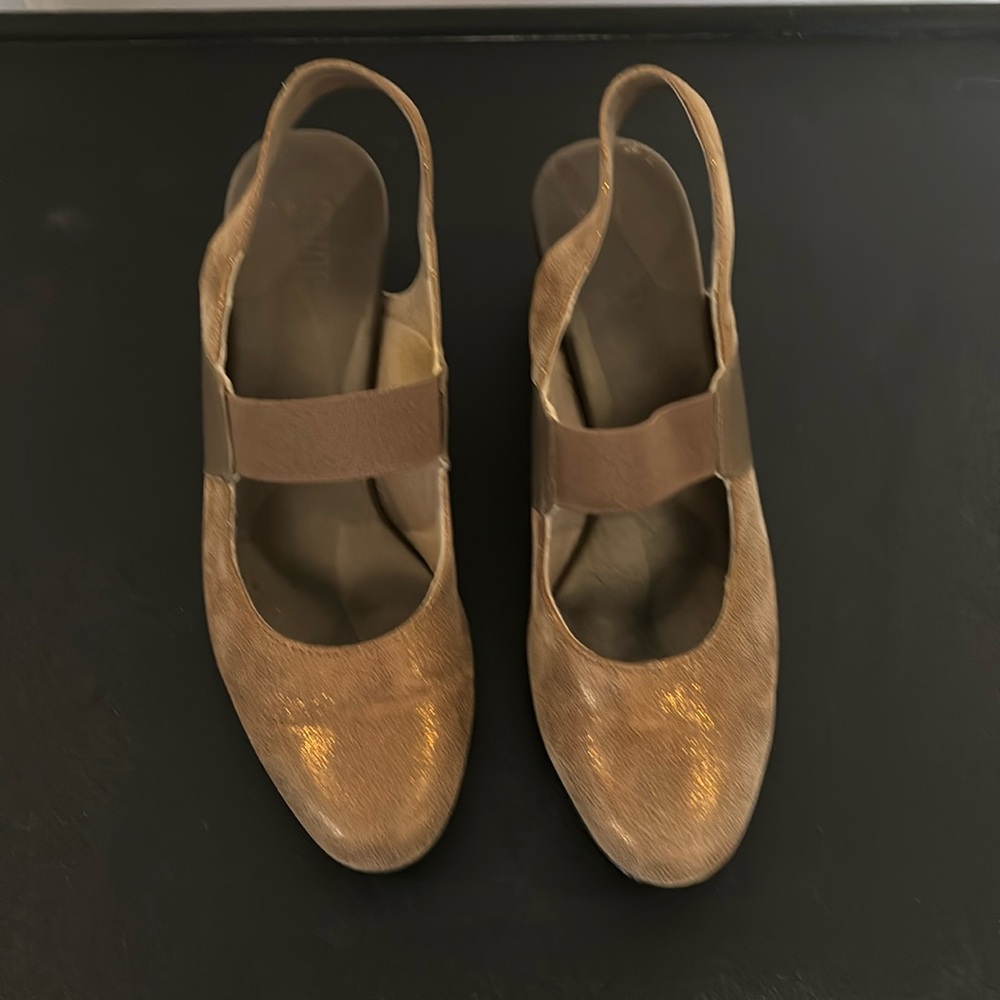 Gold sling back Munro shoes
